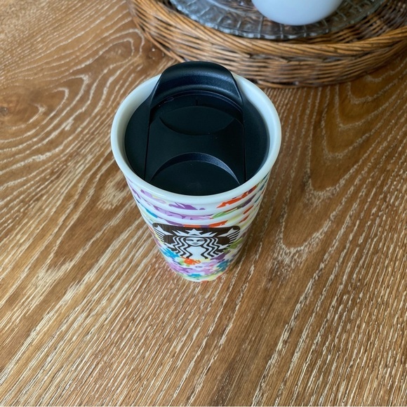 NEW Starbucks Collectible 2016 Spring Floral Ceramic Travel Tumbler 10 fl oz. - Picture 5 of 6